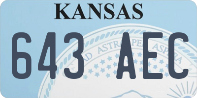 KS license plate 643AEC