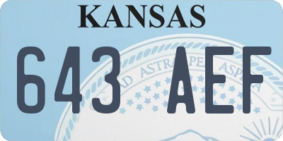 KS license plate 643AEF