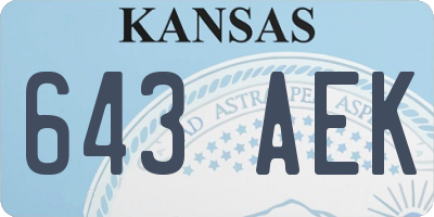 KS license plate 643AEK