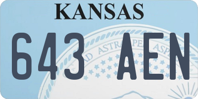 KS license plate 643AEN