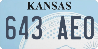 KS license plate 643AEO