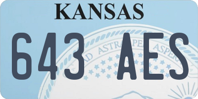 KS license plate 643AES