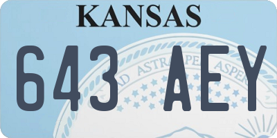 KS license plate 643AEY