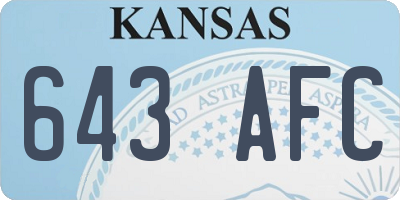 KS license plate 643AFC