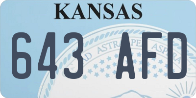 KS license plate 643AFD