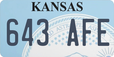 KS license plate 643AFE