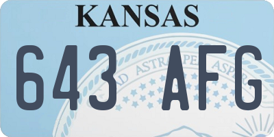 KS license plate 643AFG