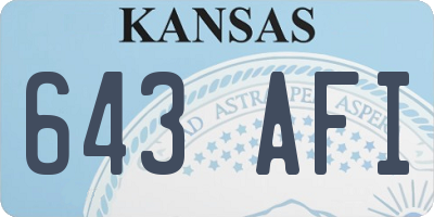KS license plate 643AFI
