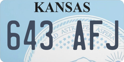 KS license plate 643AFJ