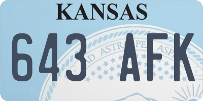 KS license plate 643AFK
