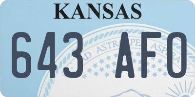 KS license plate 643AFO