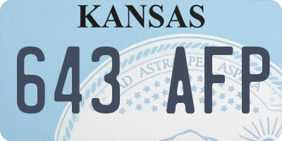 KS license plate 643AFP