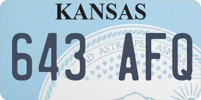 KS license plate 643AFQ