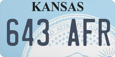 KS license plate 643AFR