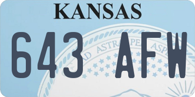 KS license plate 643AFW
