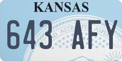 KS license plate 643AFY
