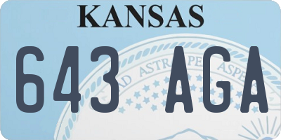 KS license plate 643AGA