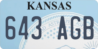 KS license plate 643AGB