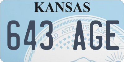 KS license plate 643AGE