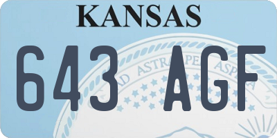 KS license plate 643AGF