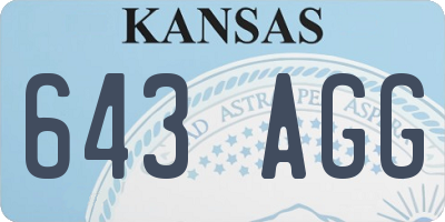 KS license plate 643AGG