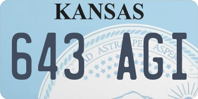 KS license plate 643AGI