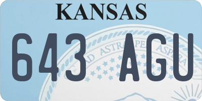 KS license plate 643AGU