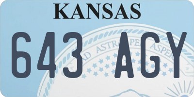 KS license plate 643AGY