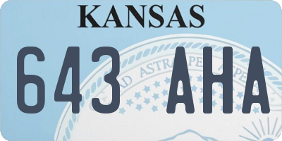 KS license plate 643AHA
