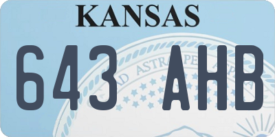 KS license plate 643AHB