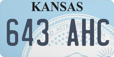 KS license plate 643AHC