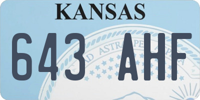 KS license plate 643AHF
