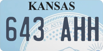 KS license plate 643AHH