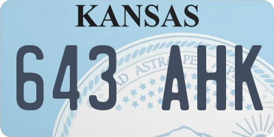 KS license plate 643AHK