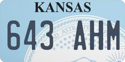KS license plate 643AHM