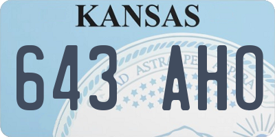 KS license plate 643AHO