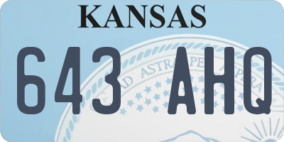 KS license plate 643AHQ