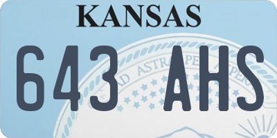 KS license plate 643AHS