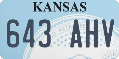 KS license plate 643AHV