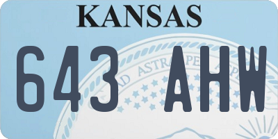 KS license plate 643AHW