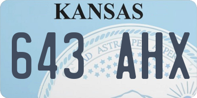 KS license plate 643AHX