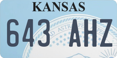KS license plate 643AHZ
