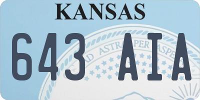 KS license plate 643AIA