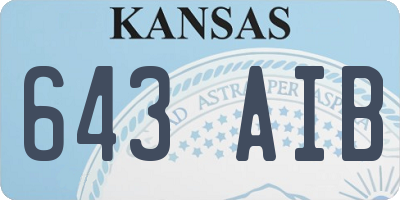 KS license plate 643AIB