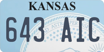 KS license plate 643AIC
