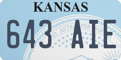 KS license plate 643AIE