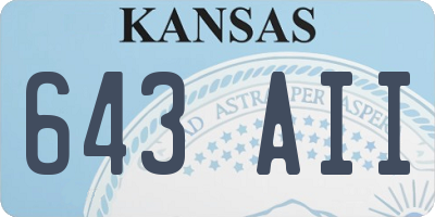 KS license plate 643AII