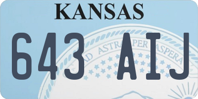 KS license plate 643AIJ