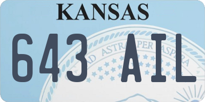 KS license plate 643AIL