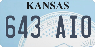 KS license plate 643AIO